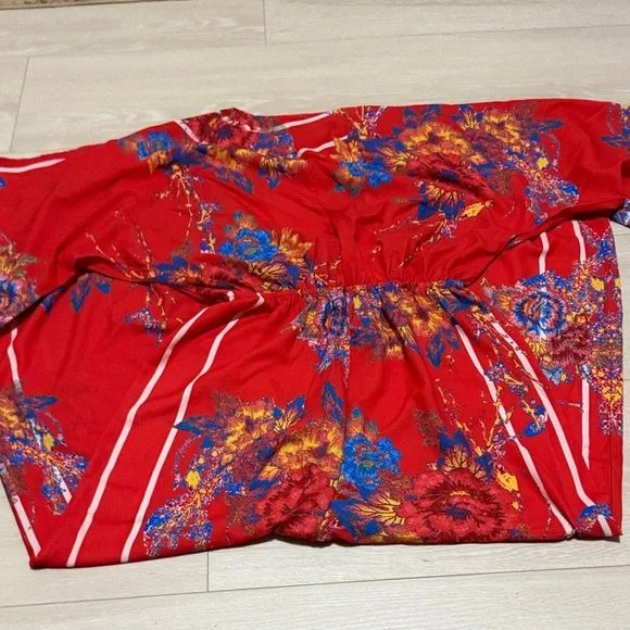 Flying Tomato Red and Blue Floral Jumpsuit - Picture 7 of 7